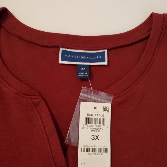 Karen Scott solid color long sleeve T-shirt women tops winter Size 3X . - Picture 7 of 9